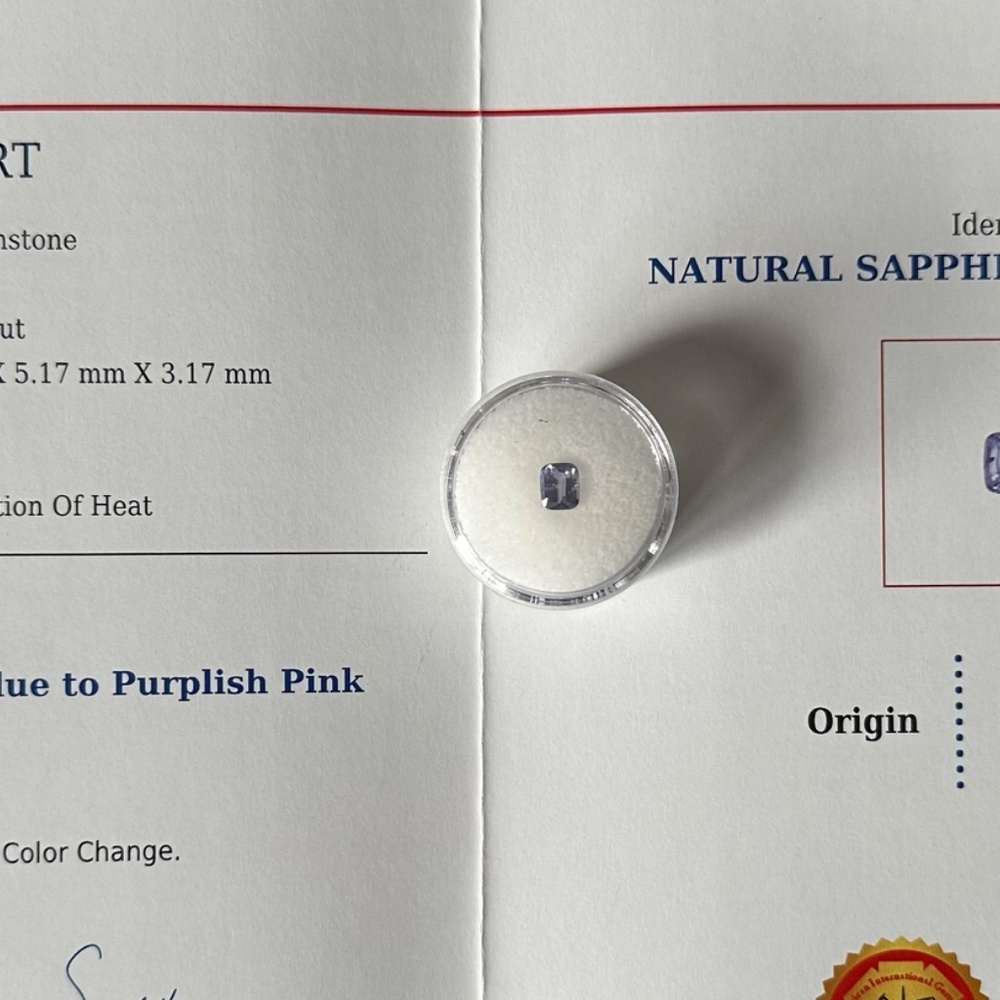 💜🩷 1.03 CT Natural COLOR CHANGE SAPPHIRE Unheated Certified Gemstone 🤯 - Picture 4 of 4